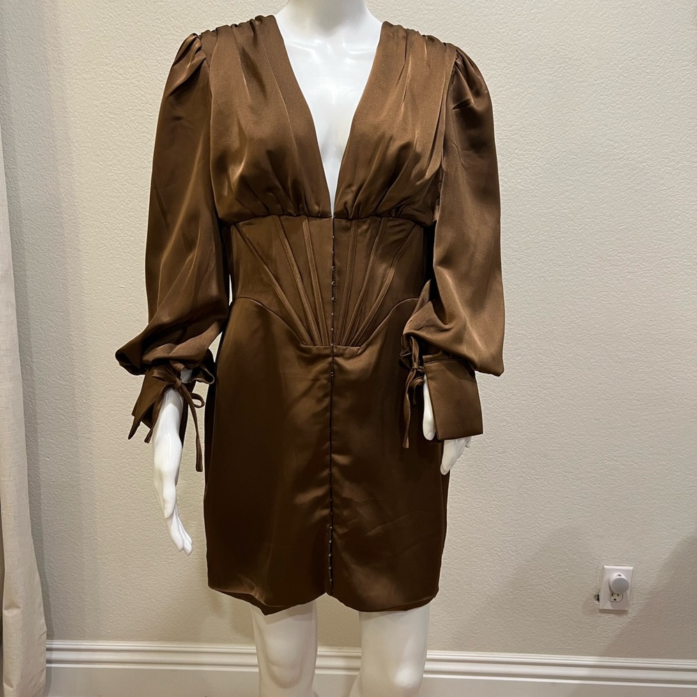 Lavish Alice Chocolate Long Sleeve Dress